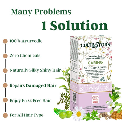 Manage Frizzy Hair, Repair Damaged Hair, Natural Silky & Shinny Hair - Cultivator's 100% Organic Caring Hair Mask